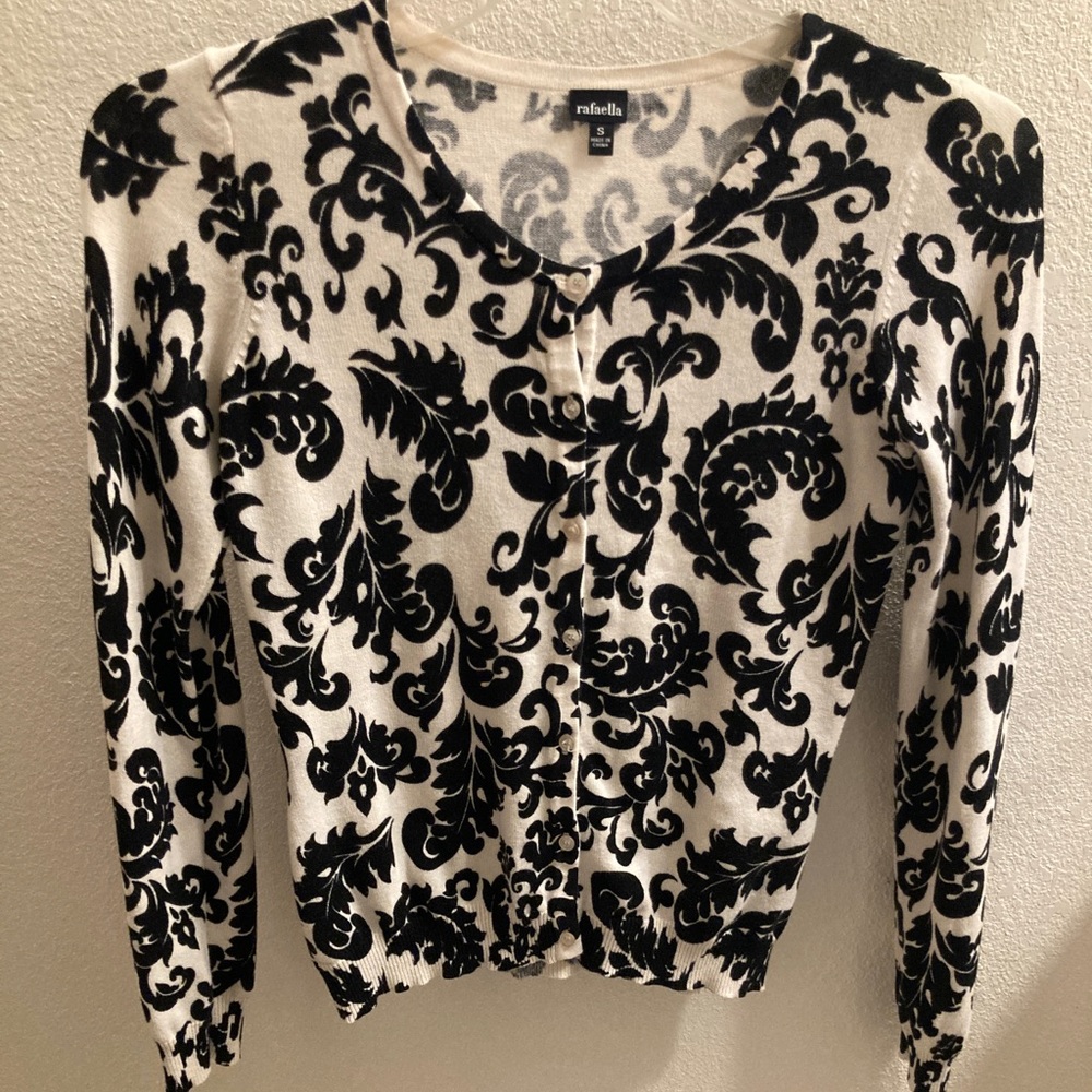 Rafaella Black and White Cardigan